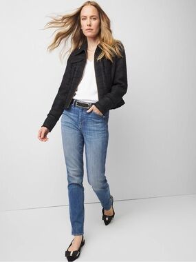 Tweed Textured Trucker Jacket WHBM
